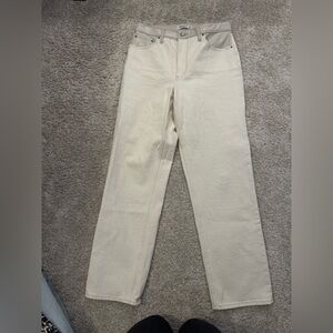 Abercrombie & Fitch Women's Cream Straight Leg Jeans